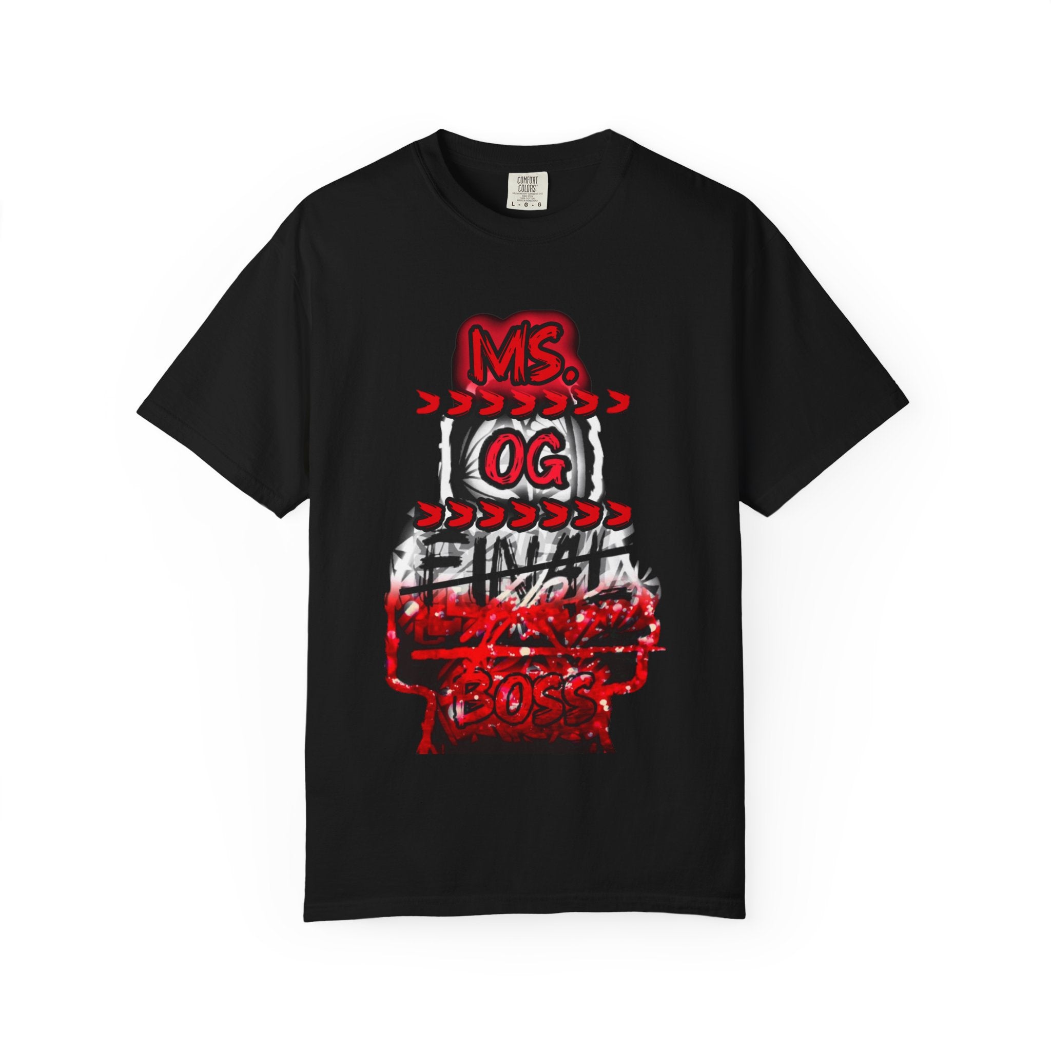 Ms. OG final Boss Graphic T-Shirt — Red Distressed Streetwear Tee