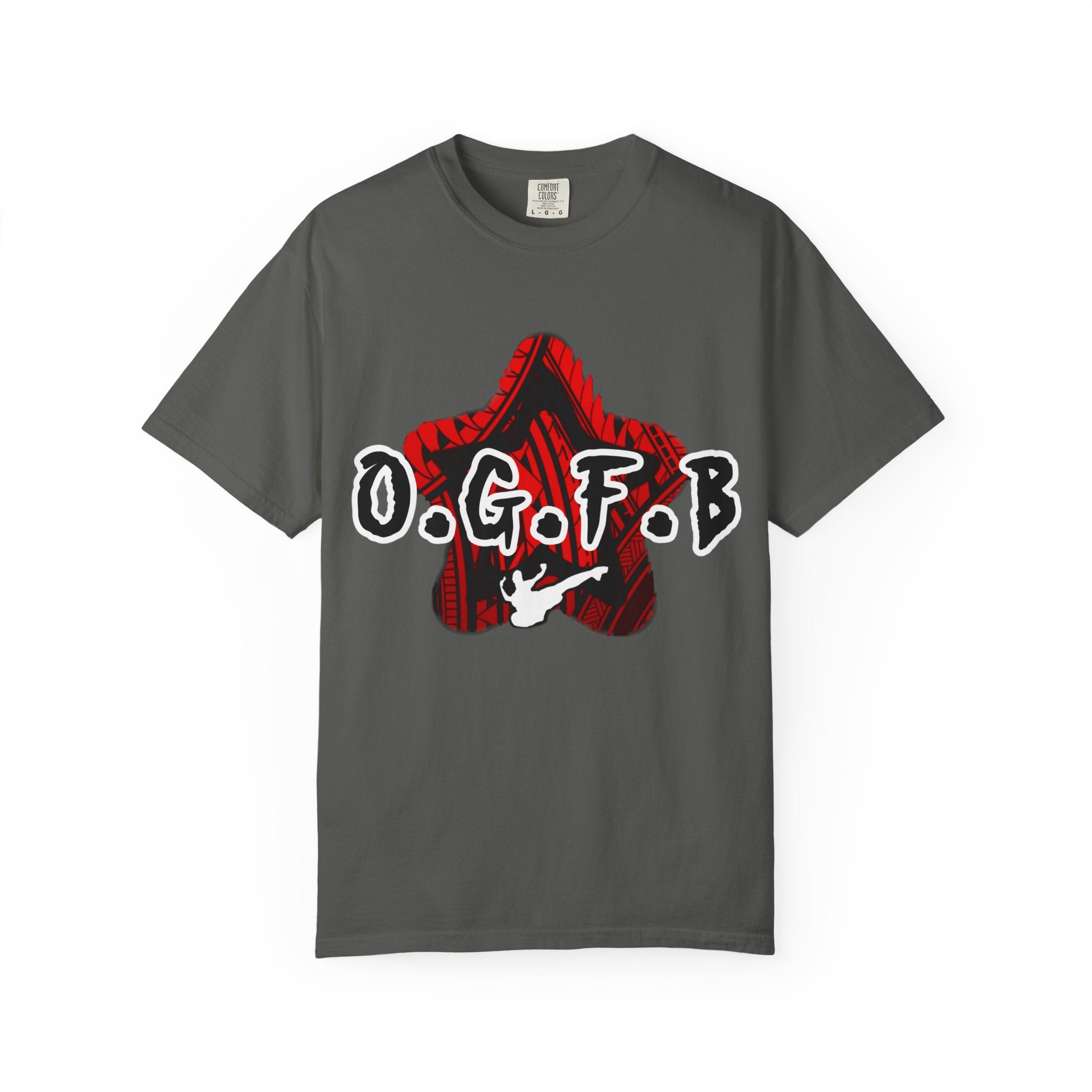 O.G.F.B - Halo Graphic - Red Streetwear Unisex Garment-Dyed T-shirt