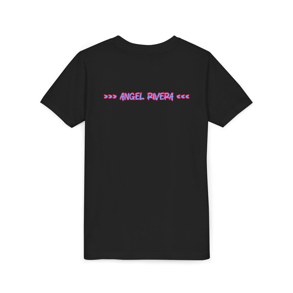 Youth Tee - 'I Trust Nobody' Neon Pink and Blue Broken Heart Graphic