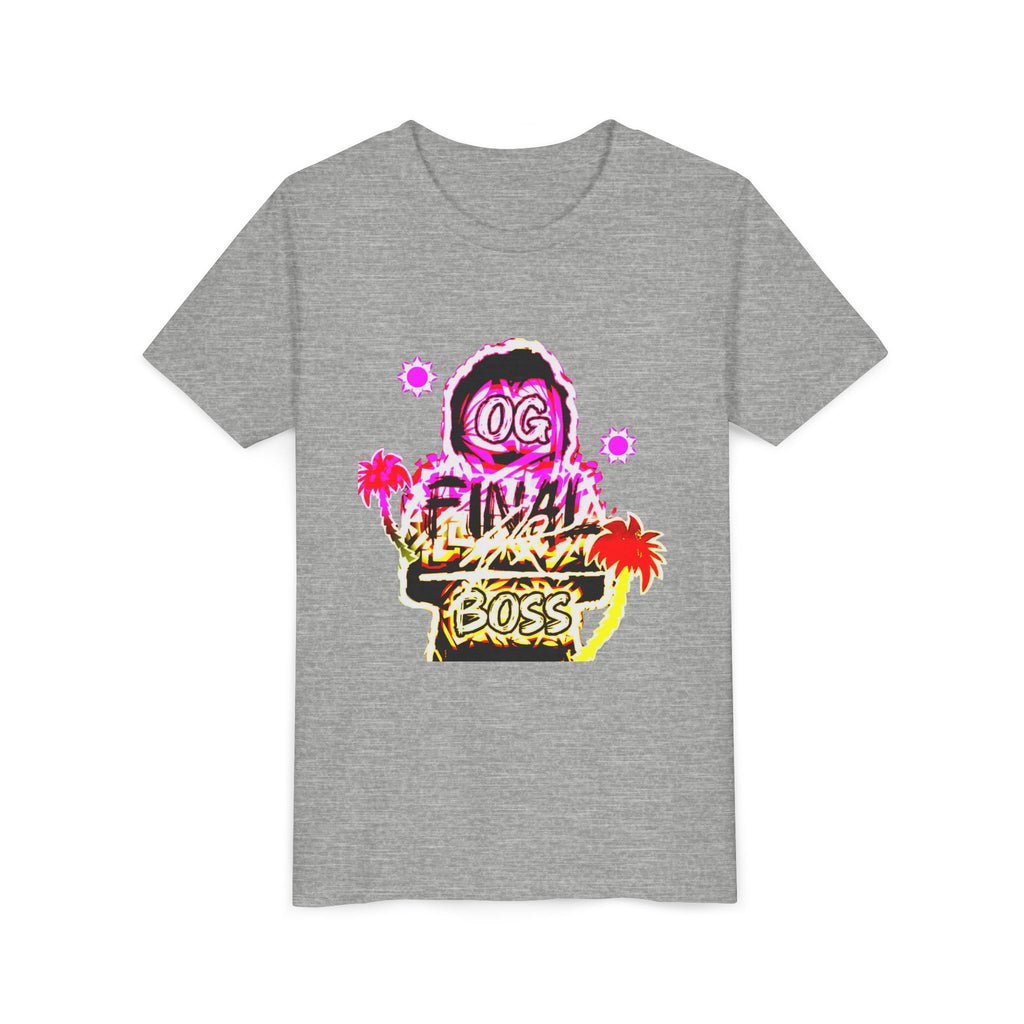 OG Final Boss Youth Tee — Neon Palm Tree / Summer Edition Graphic Kids T-Shirt