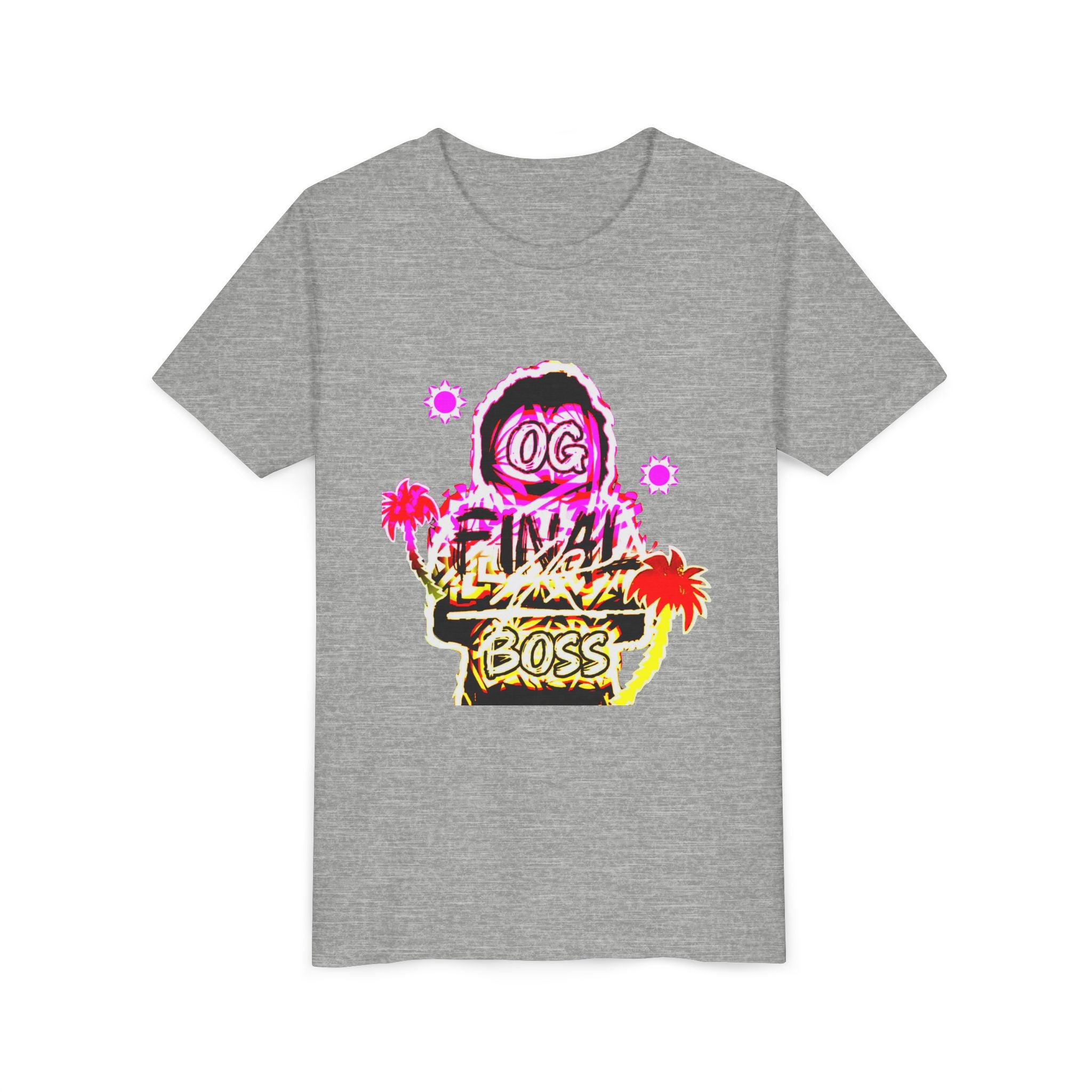 OG Final Boss Youth Tee — Neon Palm Tree / Summer Edition Graphic Kids T-Shirt