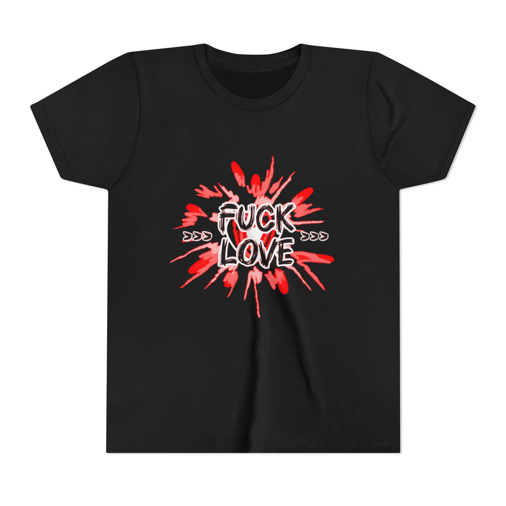 Youth Tee — "Fuck Love" Red Splash Graphic