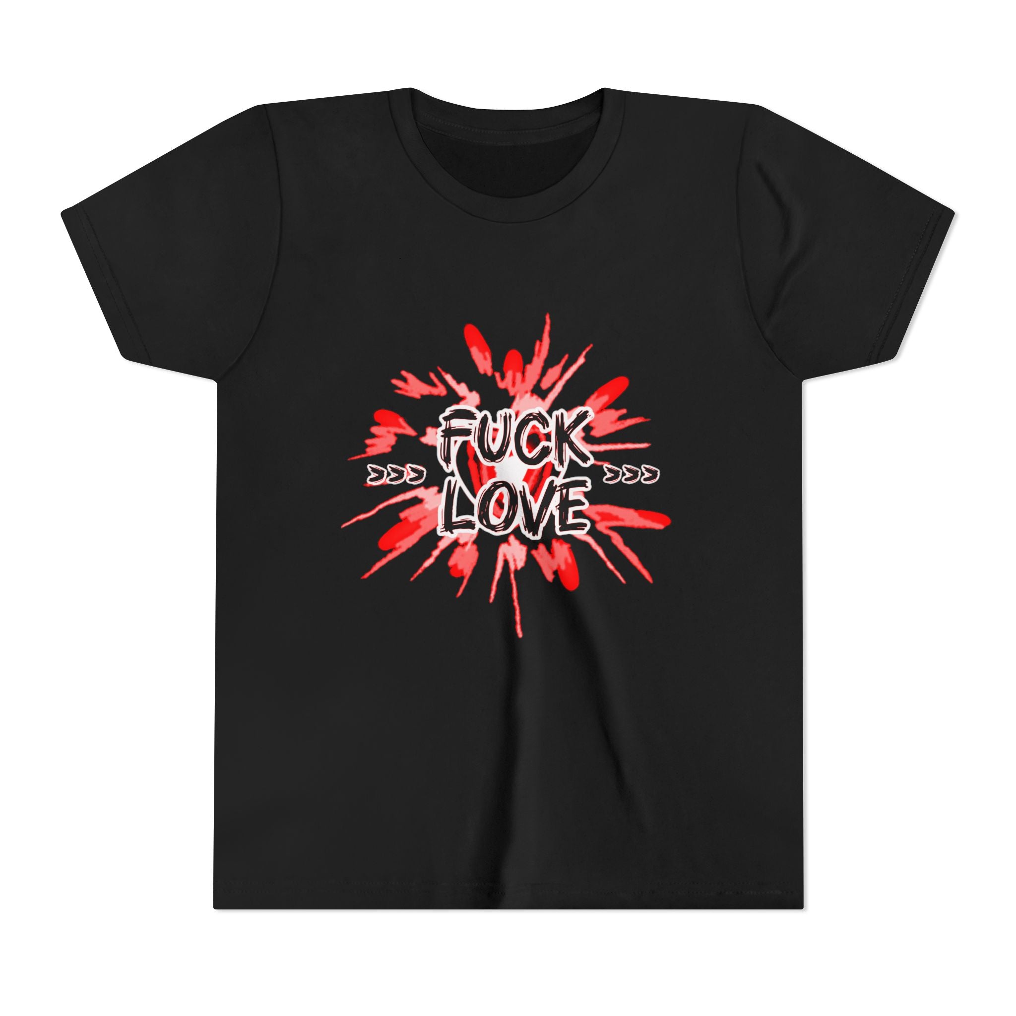 Youth Tee — "Fuck Love" Red Splash Graphic