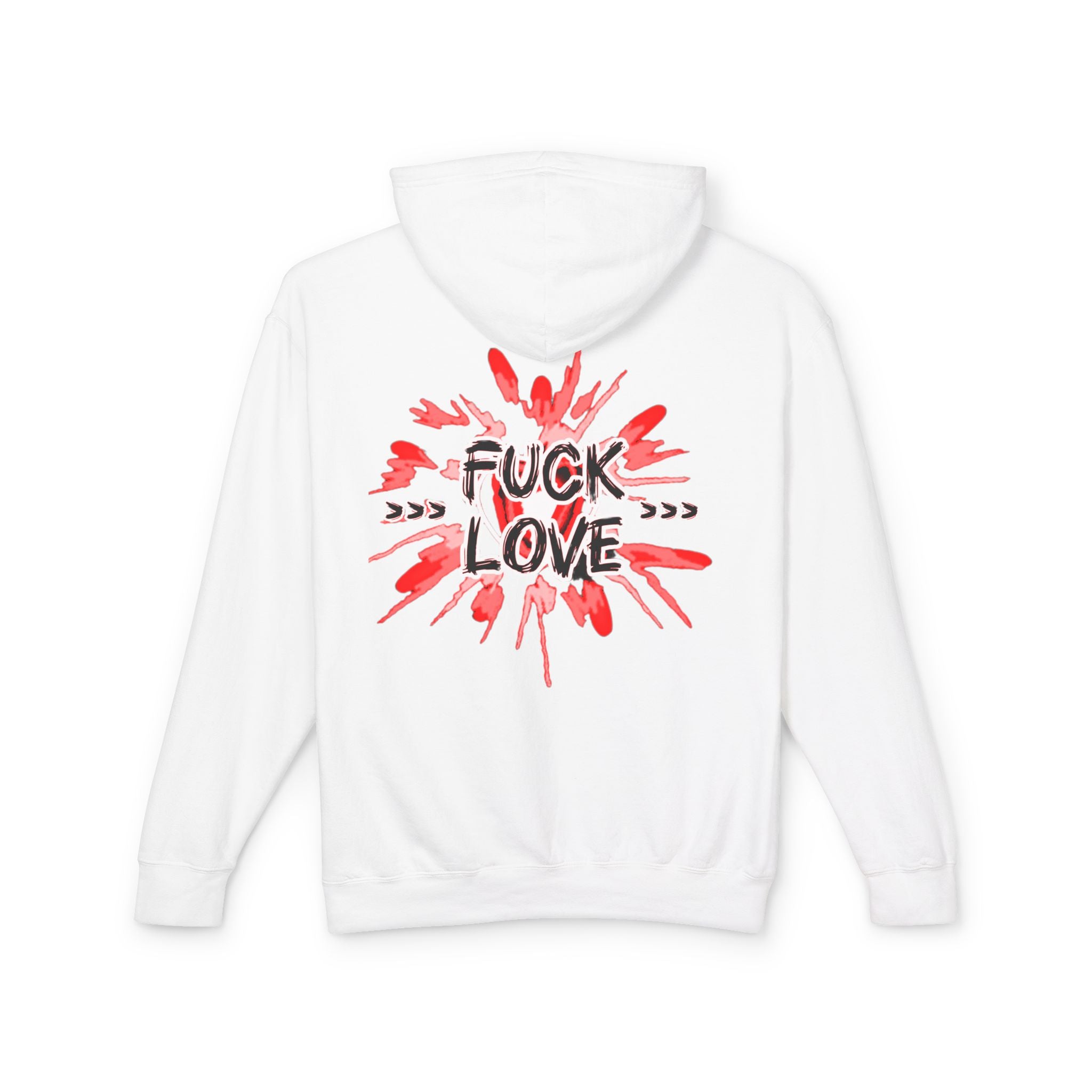Fuck Love Hoodie — Edgy Anti-Valentine Graphic Hooded Sweatshirt