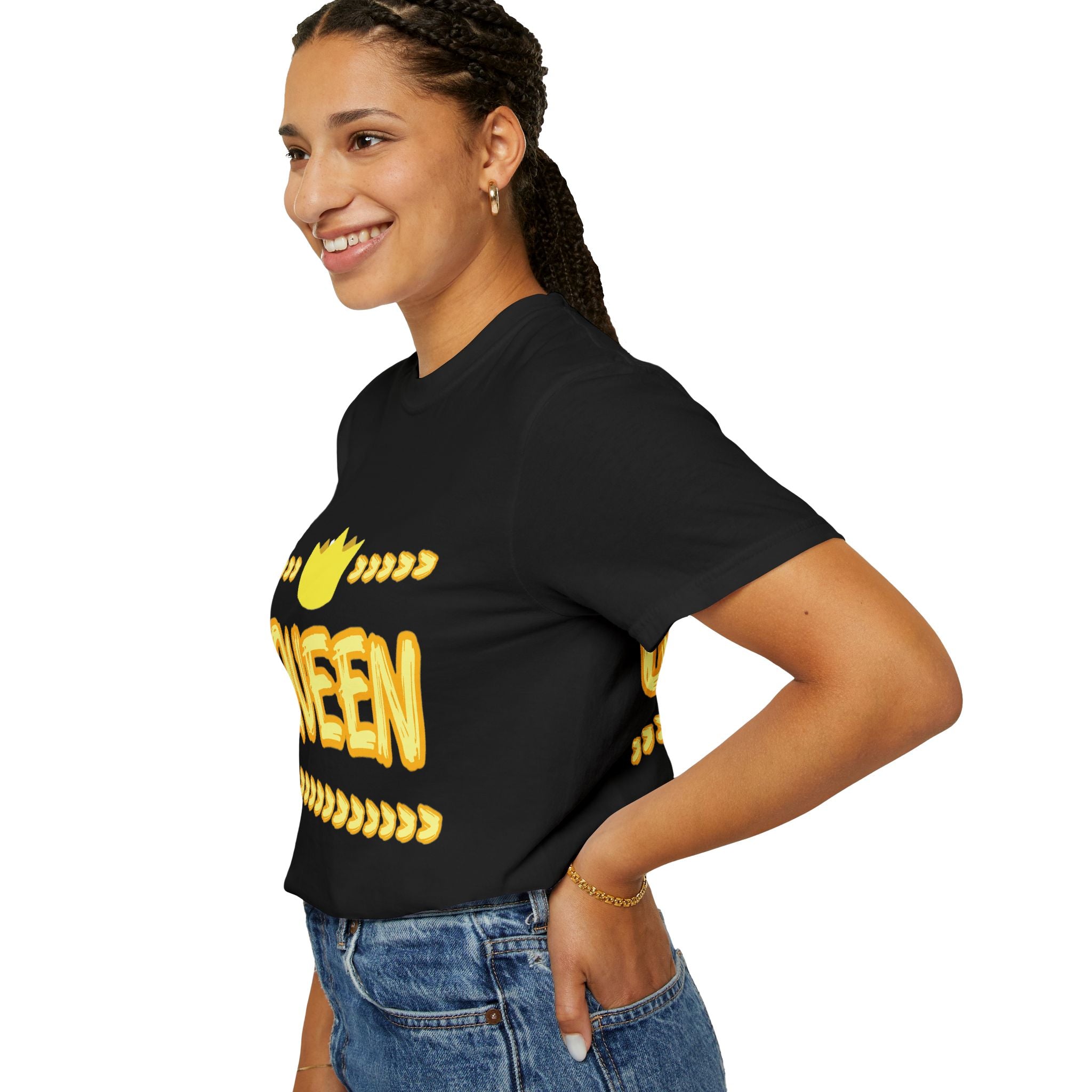Queen Graphic T-Shirt — Yellow Crown Casual Tee