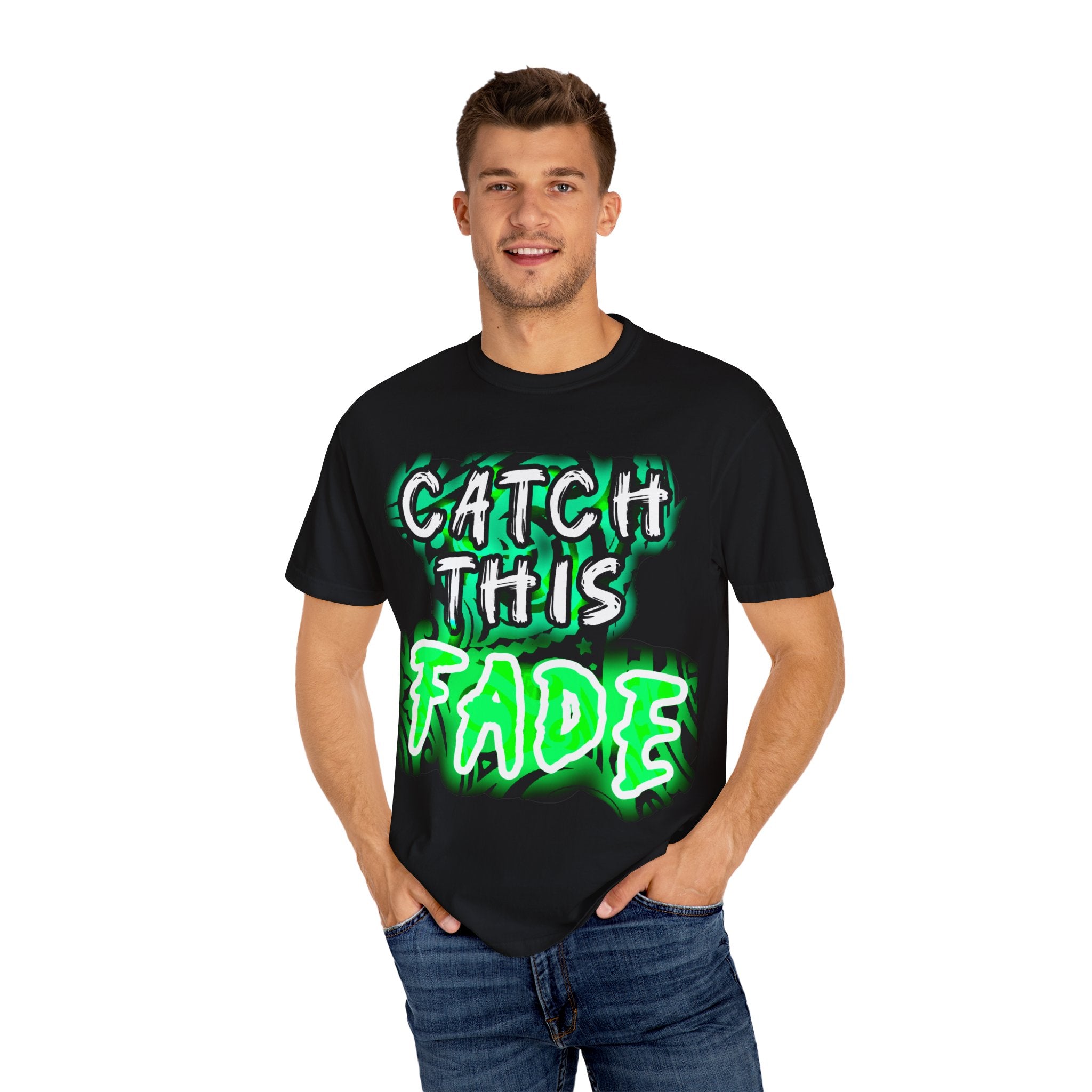 Catch This Fade Unisex Garment-Dyed T-Shirt, Trendy Graphic Tee, Casual Wear, Gift for Friends, Streetwear Style, Unique Fashion Statement