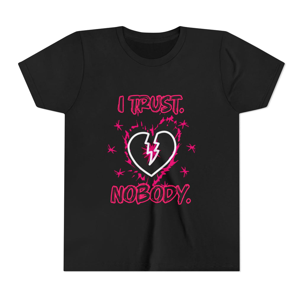 Youth Tee — “I Trust Nobody” Broken Heart Graphic Shirt