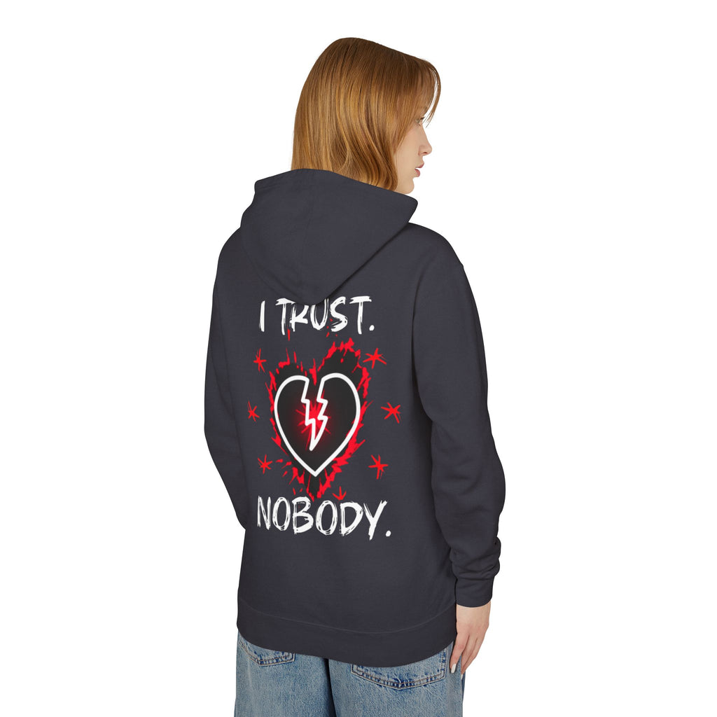 Unisex Lightweight Hooded - Broken Heart Graphic - Sweatshirt