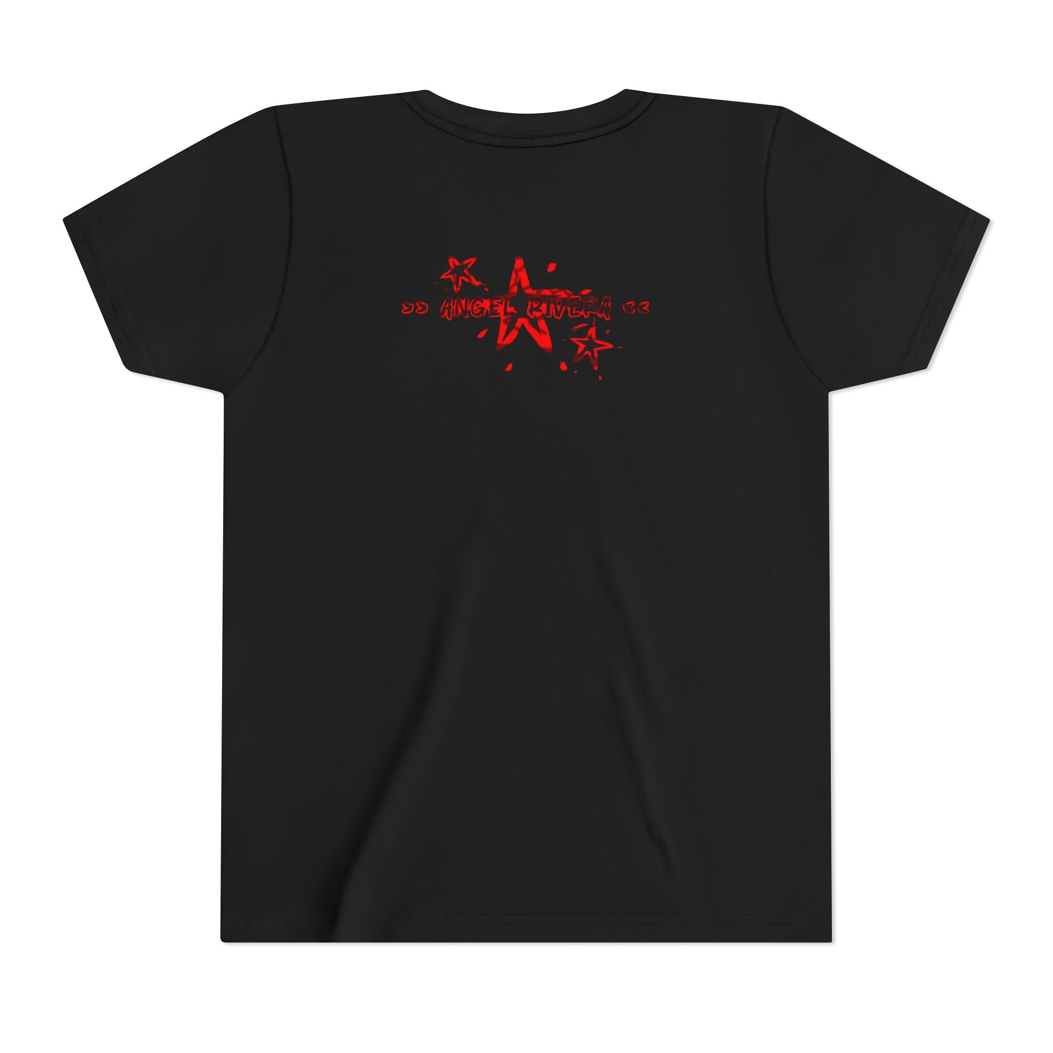 Youth Tee — "Never Lackin'" Graphic Tee (Red Distressed Stars)