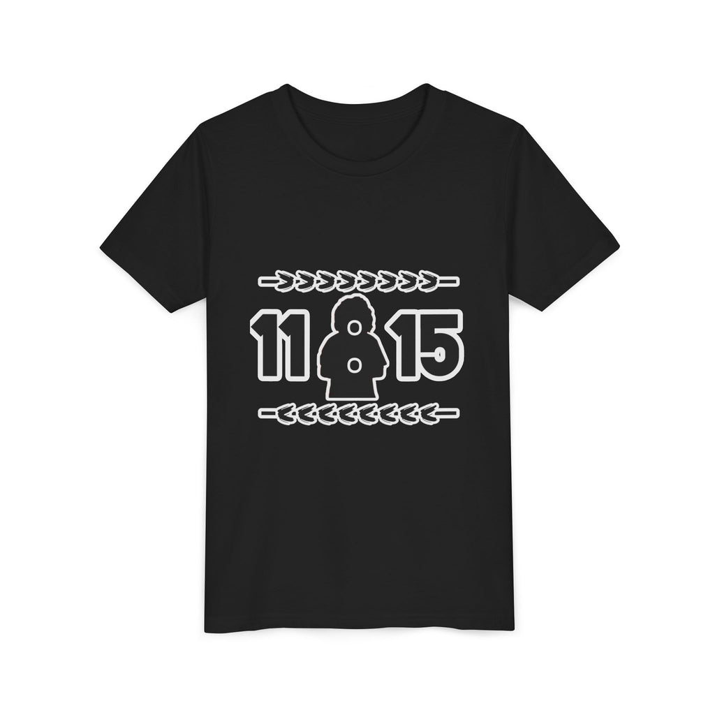 Youth Tee — '11:15' Black Silhouette Date Graphic Kids Shirt