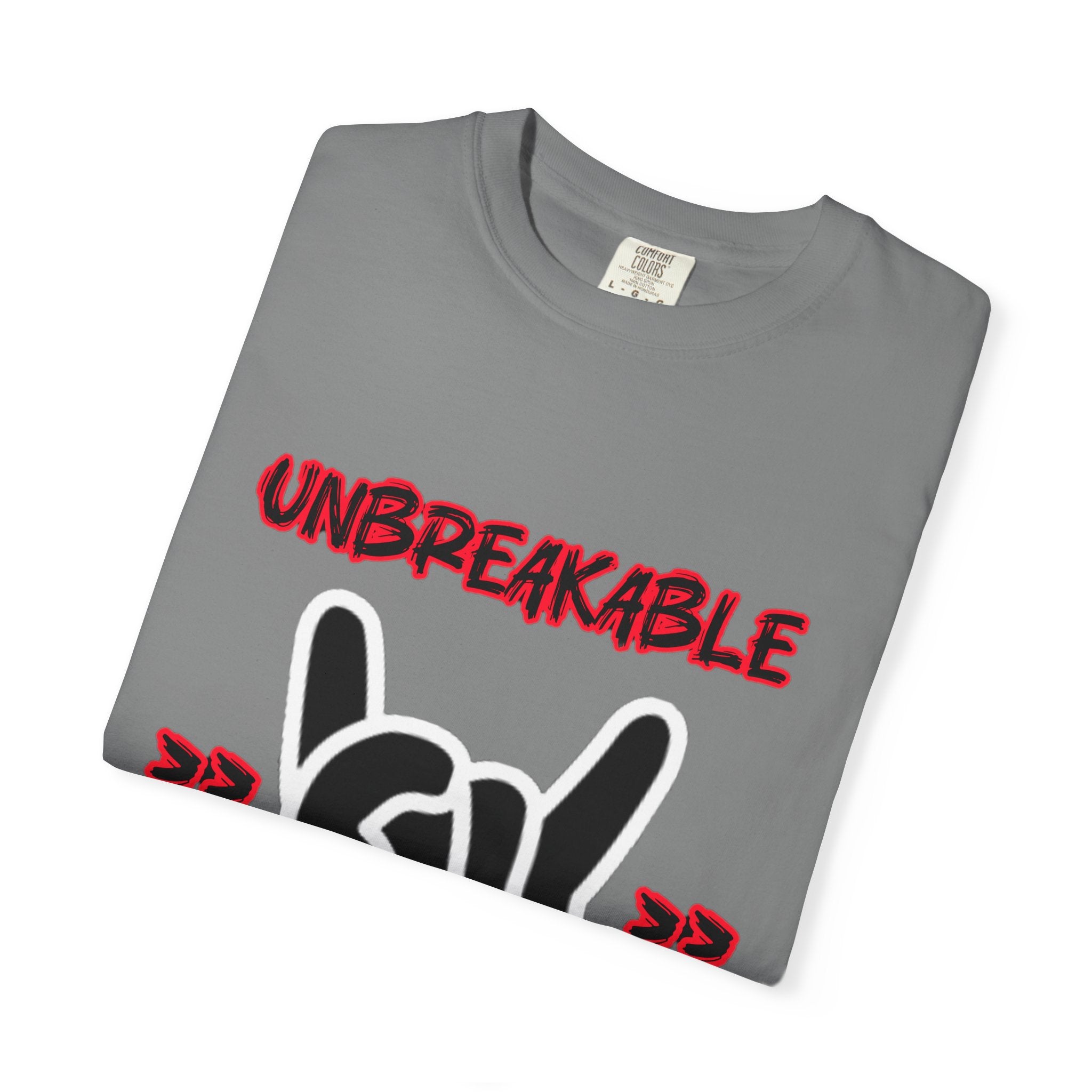 Unbreakable Confidence T-Shirt — Rock Hand Sign Graphic Tee