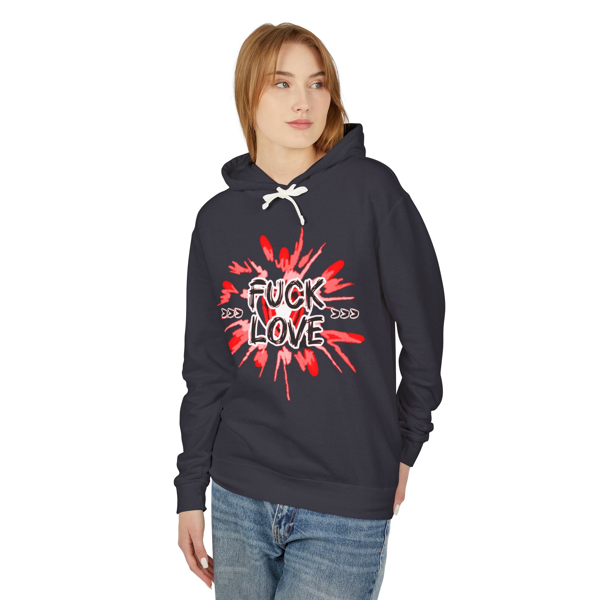 Fuck Love Hoodie — Edgy Anti-Valentine Graphic Hooded Sweatshirt