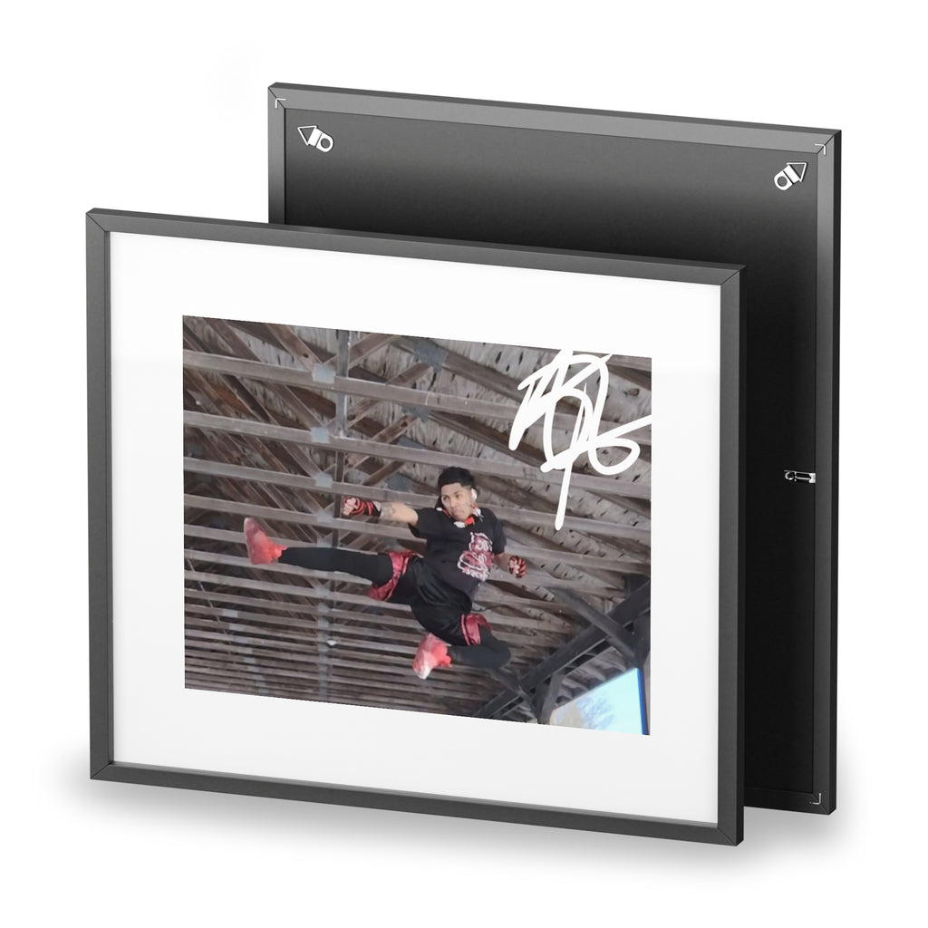 Framed Matte Poster — Urban Action Photo with Signature