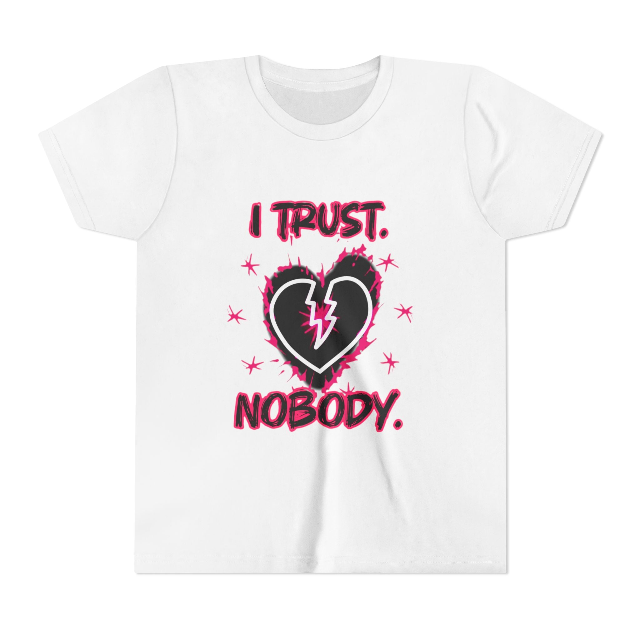 Youth Tee — “I Trust Nobody” Broken Heart Graphic Shirt