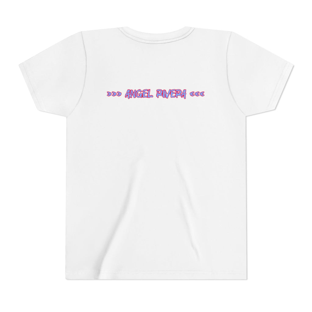 Youth Tee - 'I Trust Nobody' Neon Pink and Blue Broken Heart Graphic