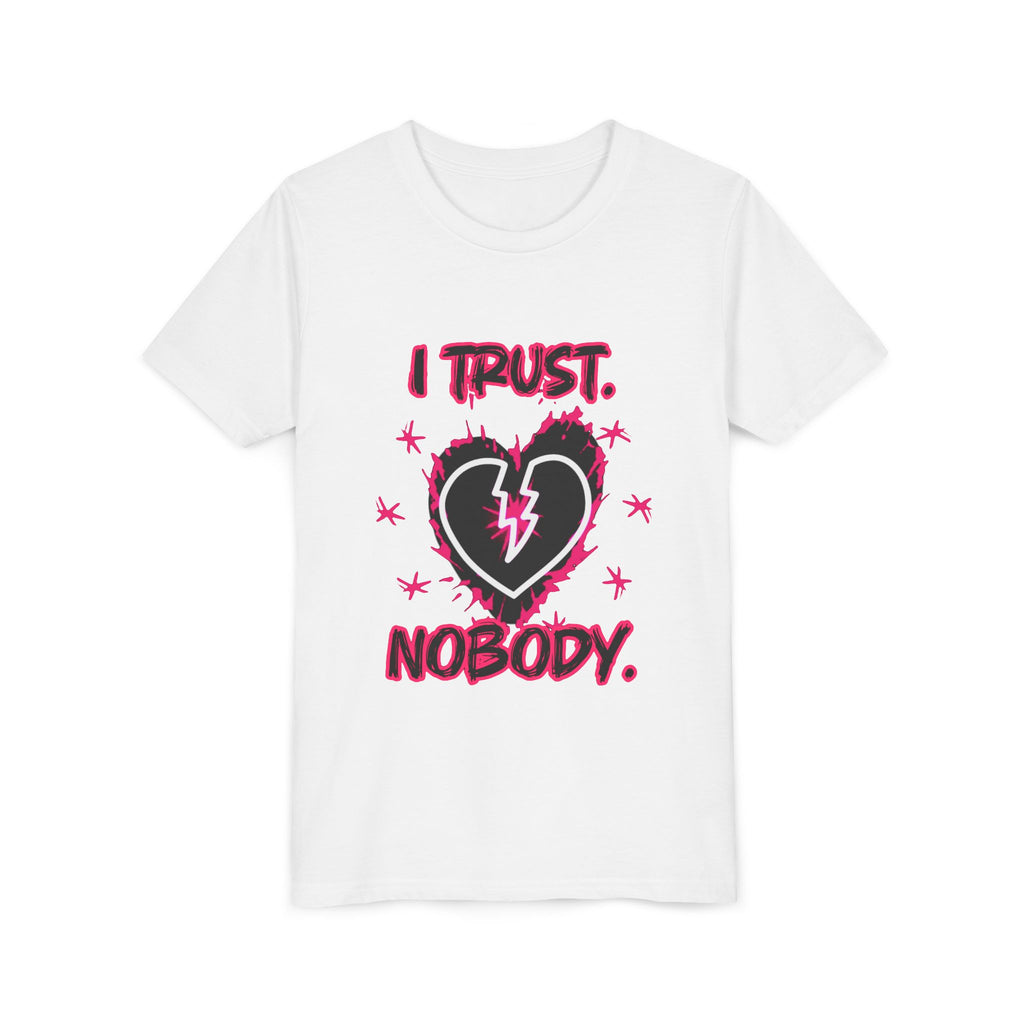 Youth Tee — “I Trust Nobody” Broken Heart Graphic Shirt