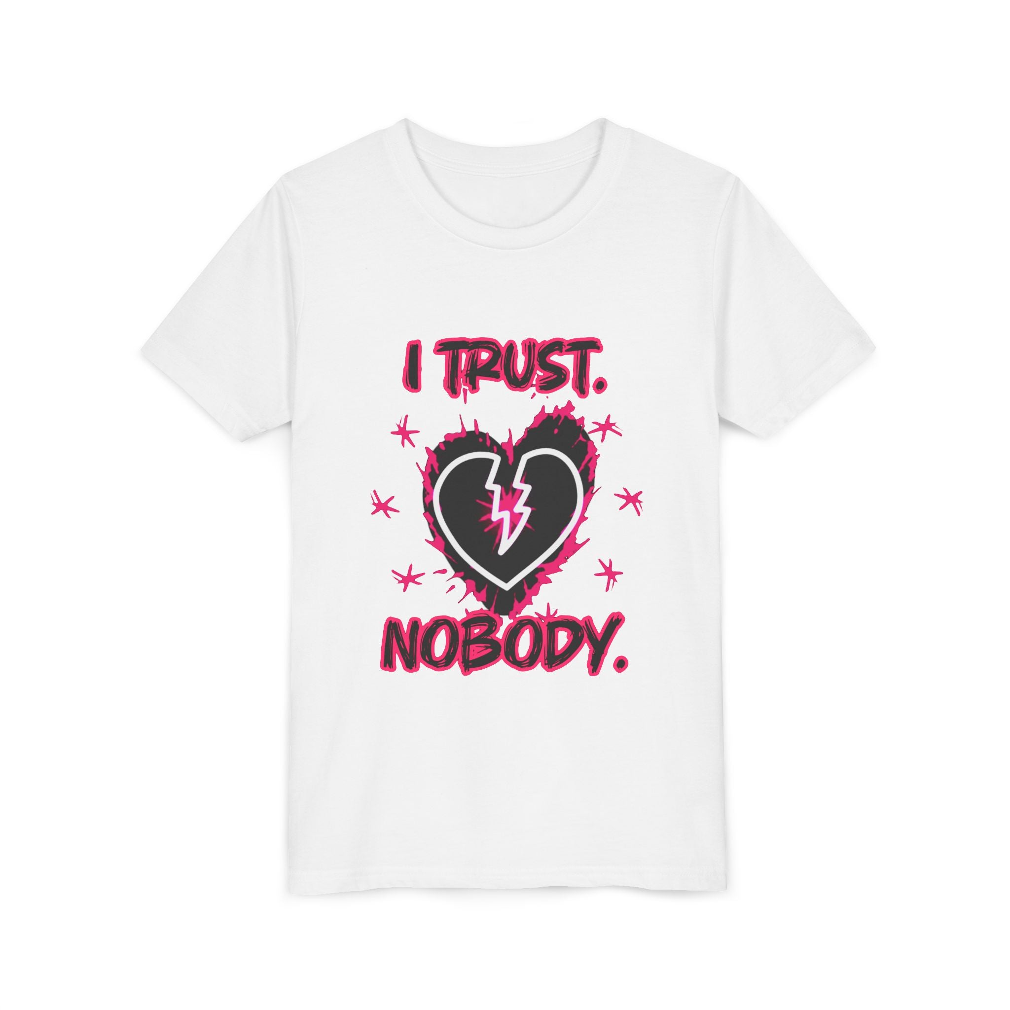 Youth Tee — “I Trust Nobody” Broken Heart Graphic Shirt