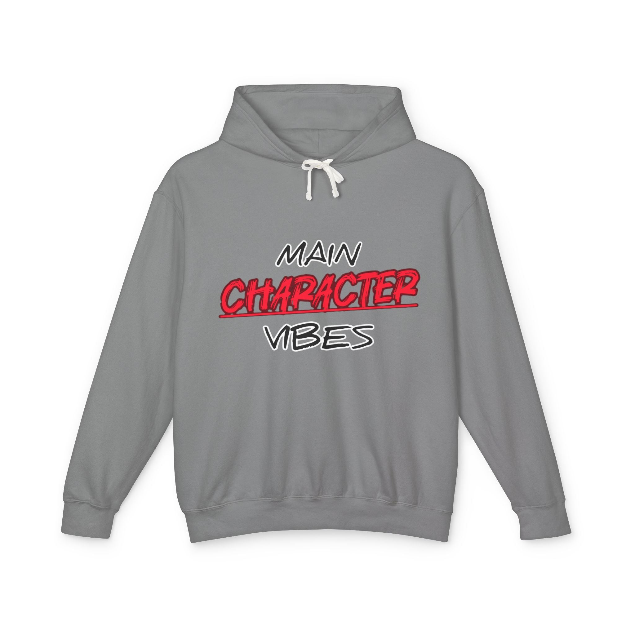 Main Character Vibes Hoodie — "Main Character Vibes" Graphic Hooded Sweatshirt