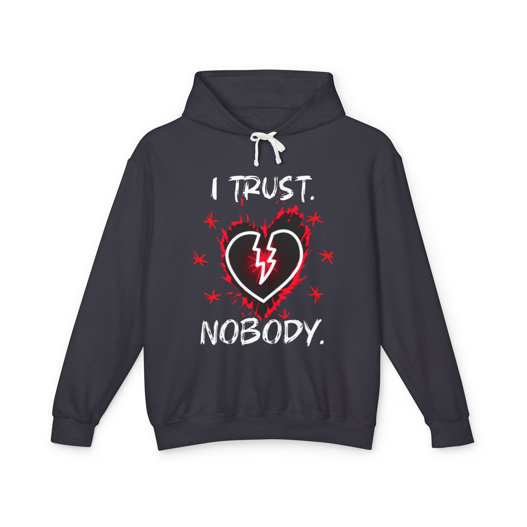 Unisex Lightweight Hooded - Broken Heart Graphic - Sweatshirt