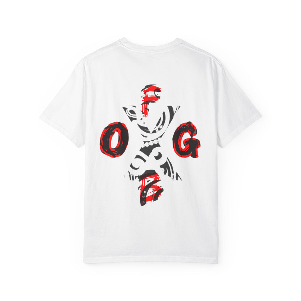 OGFB Abstract Graphic T-Shirt — Red & Black Tribal Lettering