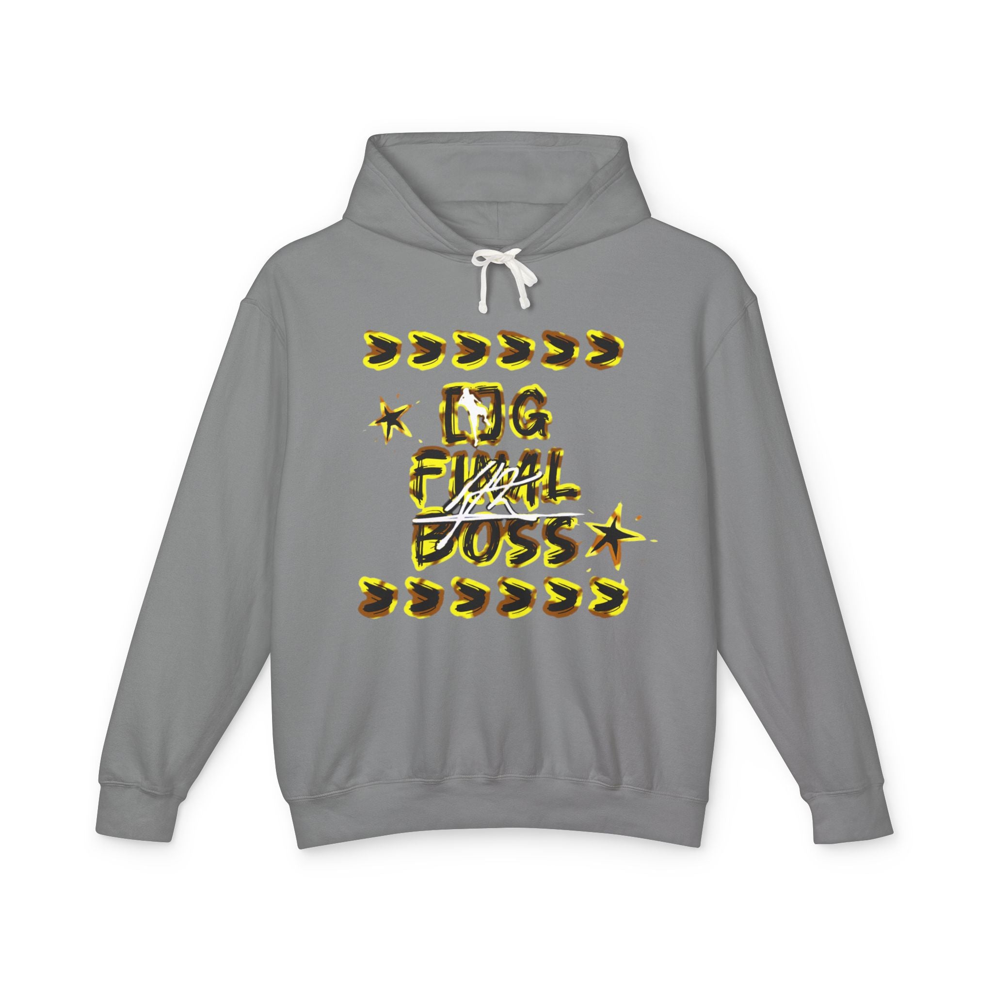 Hoodie — “OG Final Boss” Gold Star Graphic Lightweight Hooded Sweatshirt