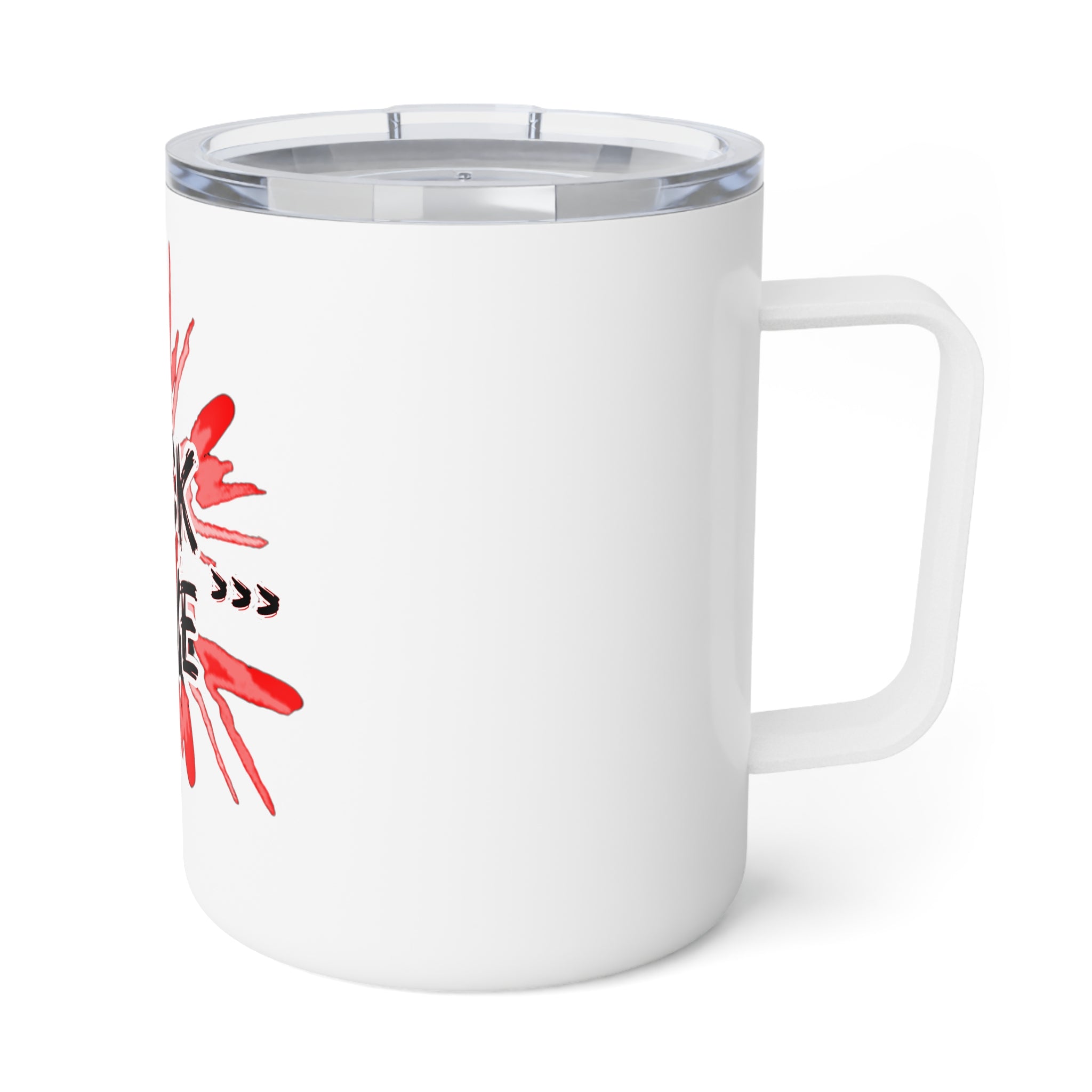 10oz Insulated Mug — “Fuck Love” Bold Red Splash Travel Coffee Tumbler