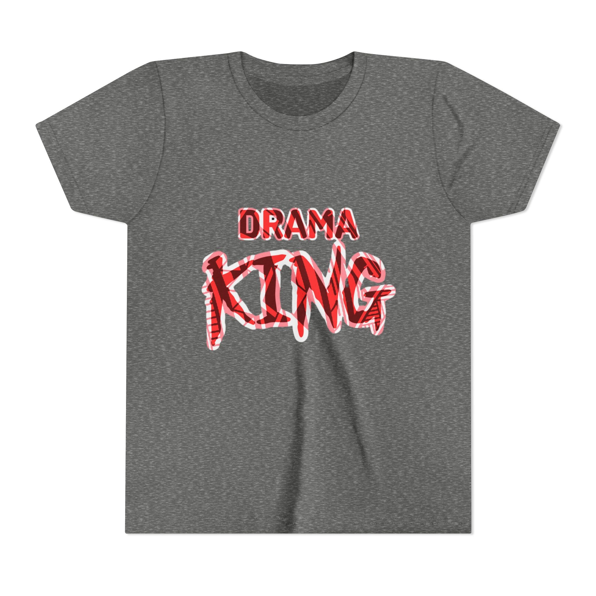 Drama King Youth Tee — Bold Red Graphic Kids T‑Shirt