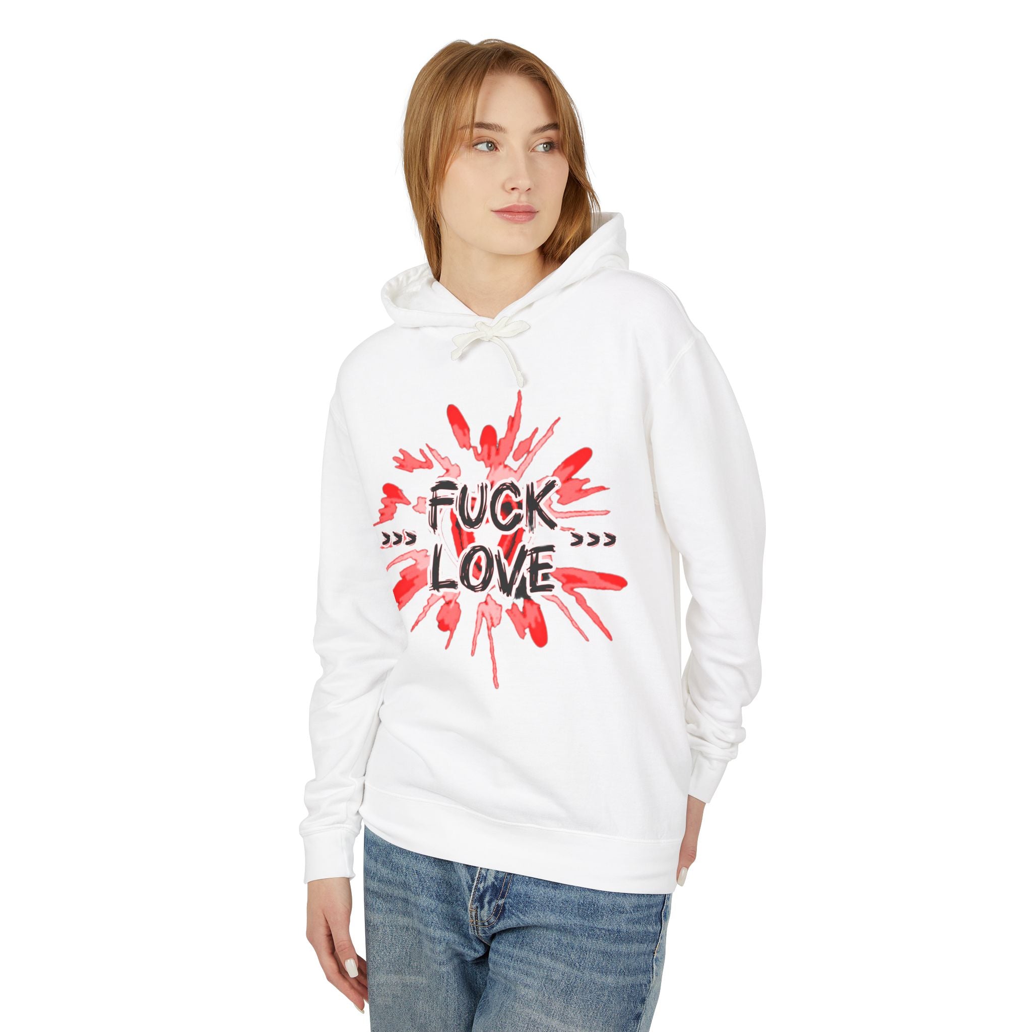 Fuck Love Hoodie — Edgy Anti-Valentine Graphic Hooded Sweatshirt