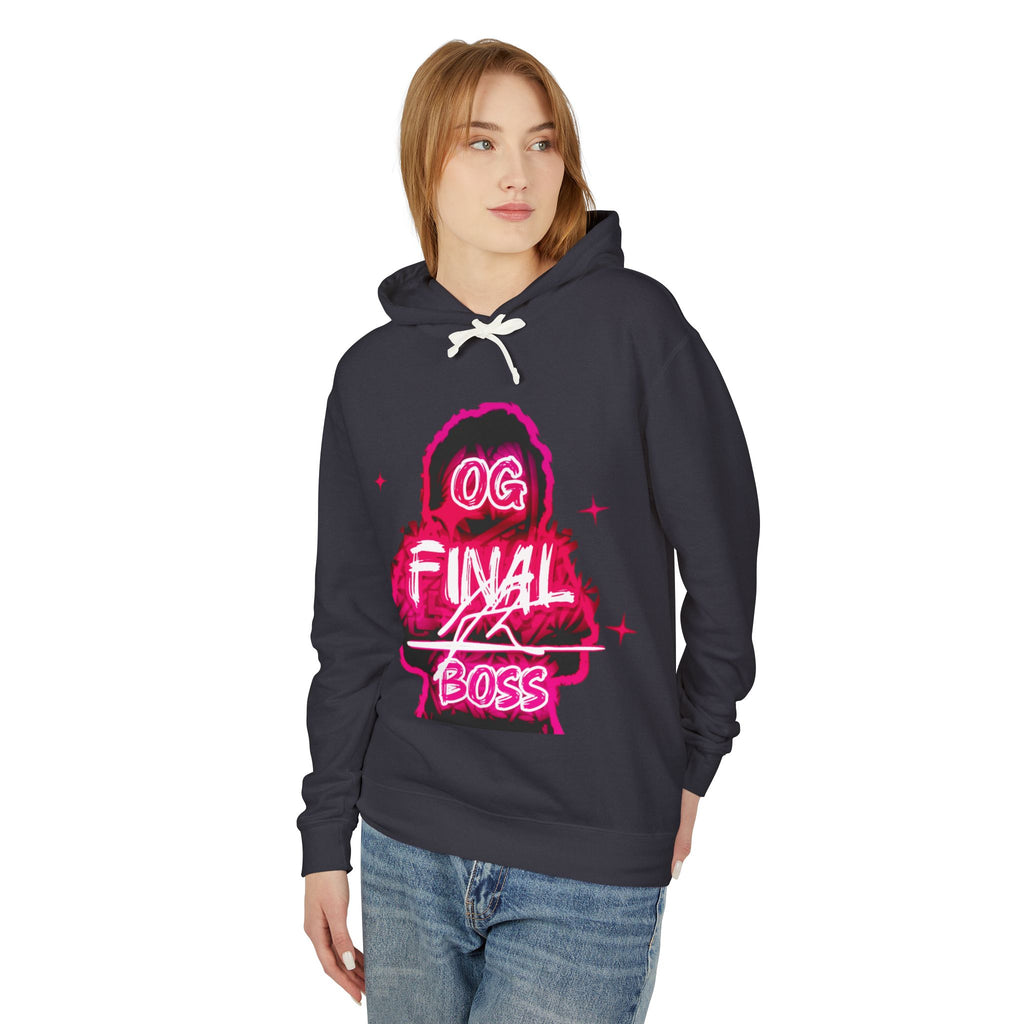 OG Final Boss Hoodie — Raspberry Pink graphic Pullover