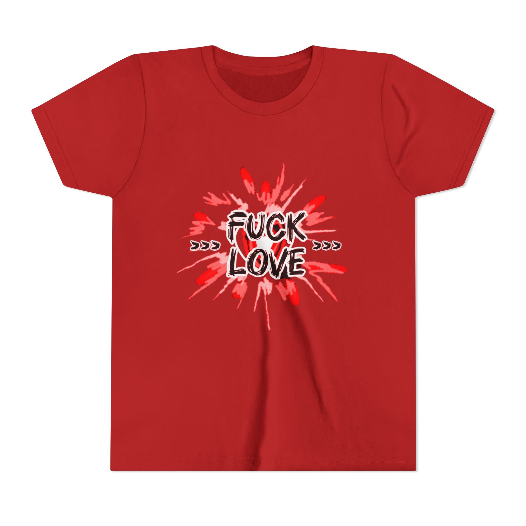 Youth Tee — "Fuck Love" Red Splash Graphic