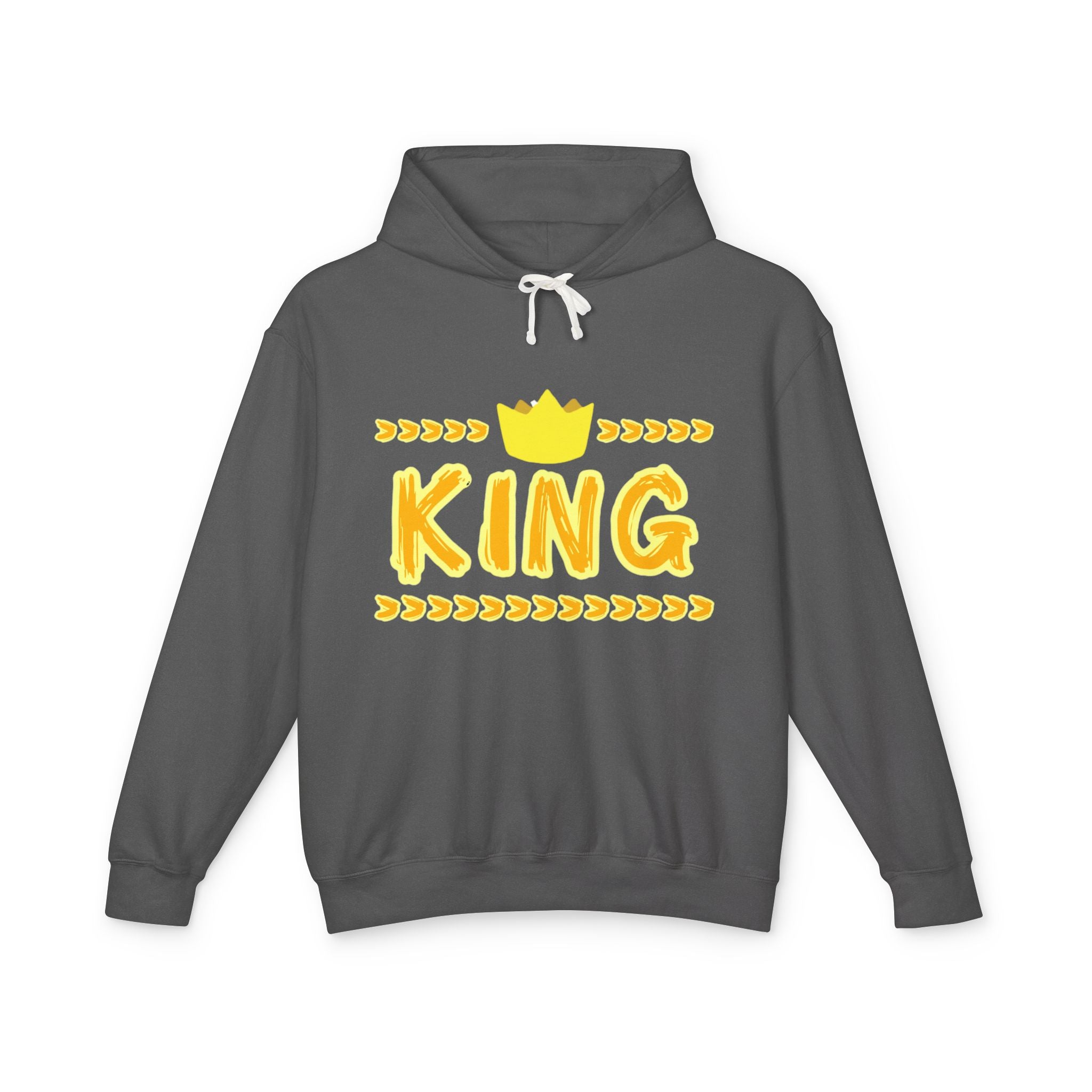 King Graphic Hoodie — Yellow Crown Casual Pullover