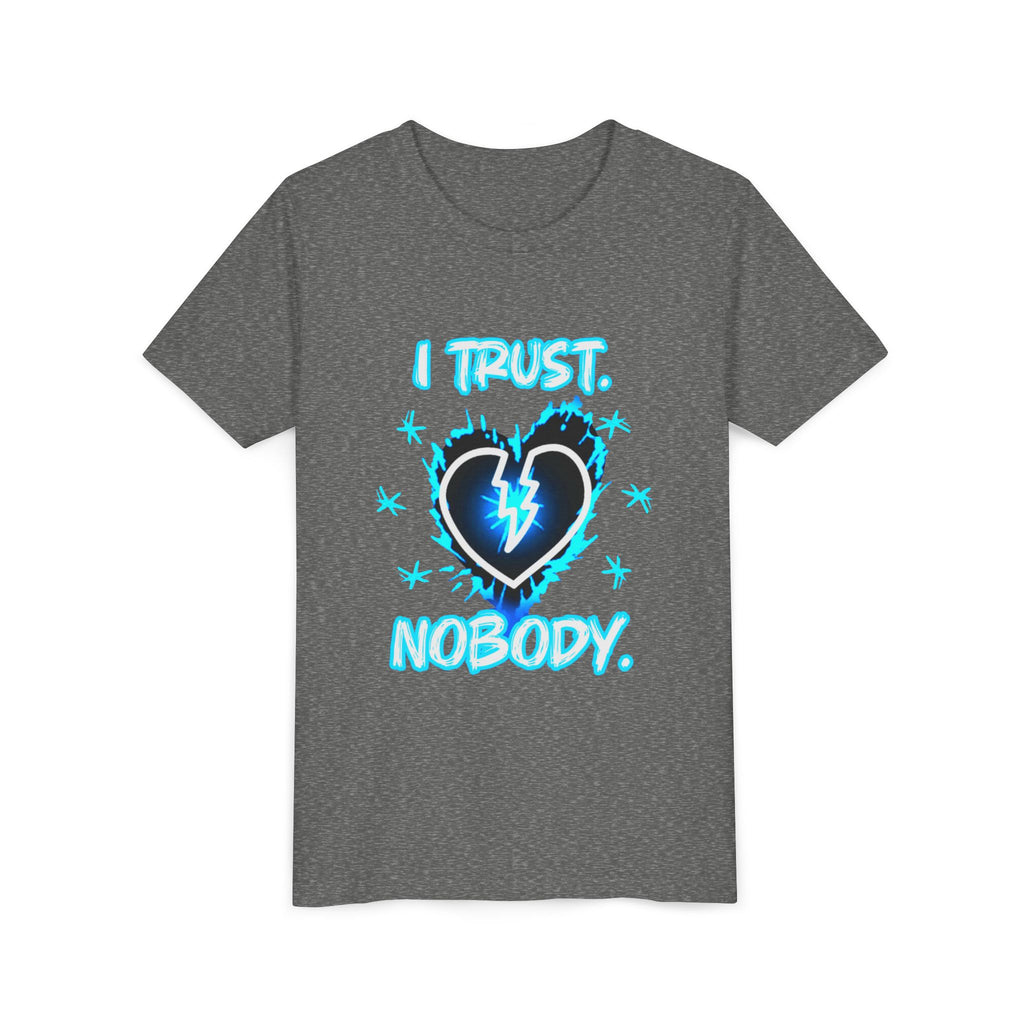 Youth Tee — "I Trust Nobody" Broken Heart Graphic Shirt