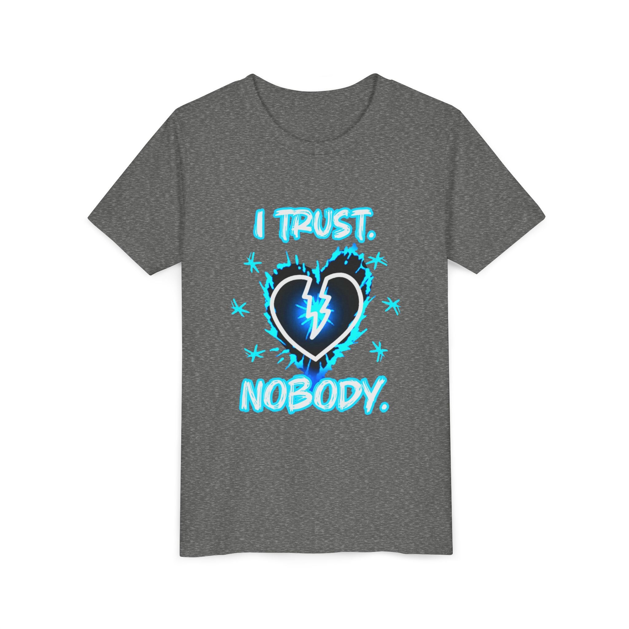 Youth Tee — "I Trust Nobody" Broken Heart Graphic Shirt