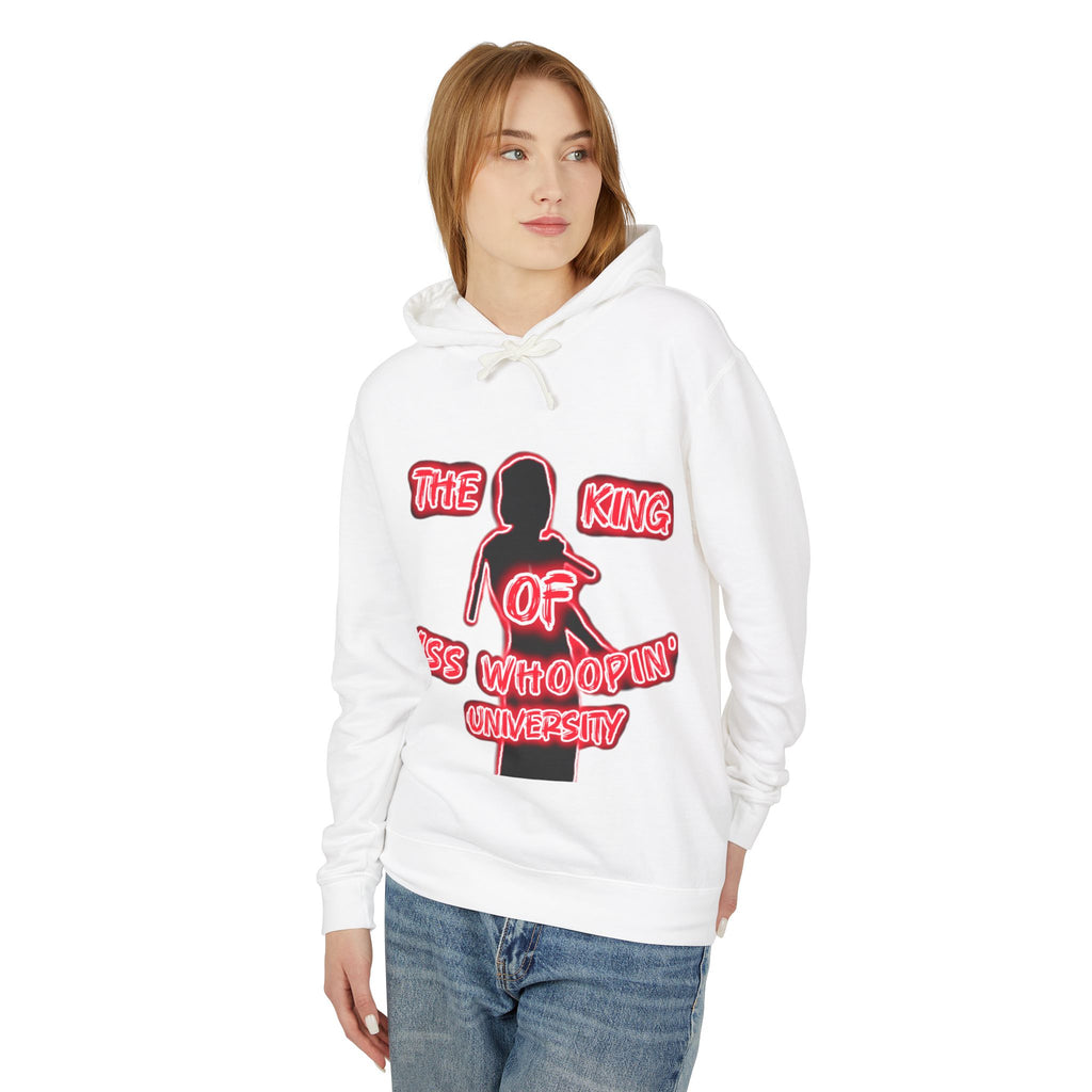 Hoodie — "The King of Ass Whoopin' University" Graphic Pullover