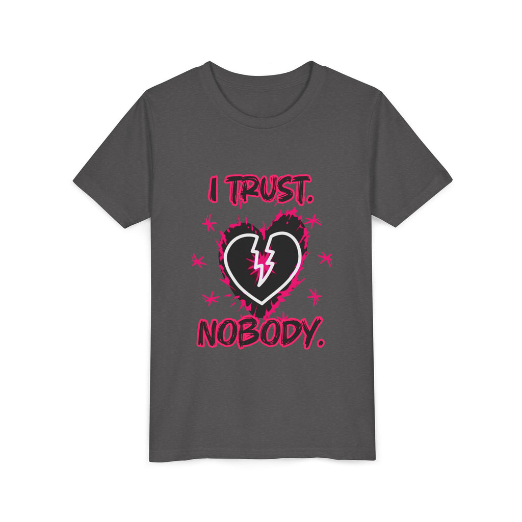 Youth Tee — “I Trust Nobody” Broken Heart Graphic Shirt