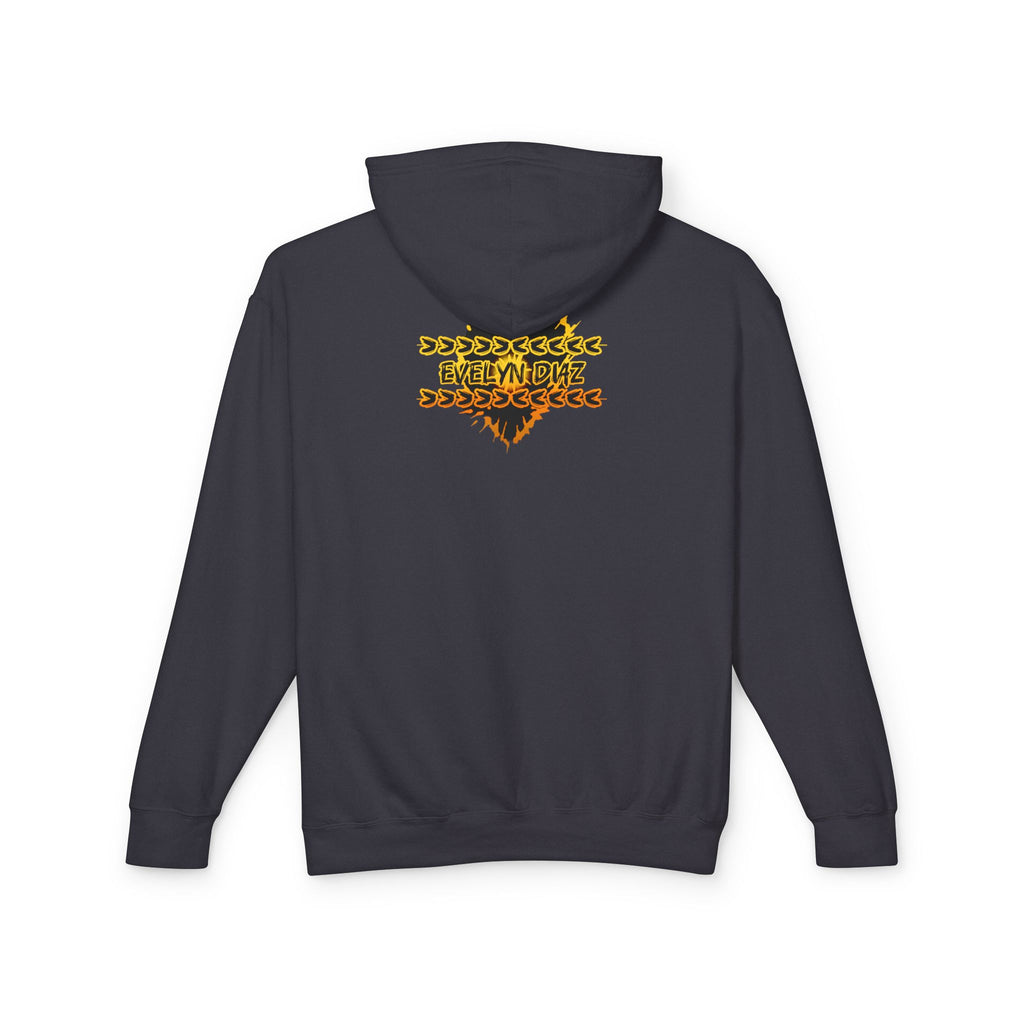 Badass Flame Graphic Hoodie — Bold Retro Fire Text Lightweight Hooded Sweatshirt