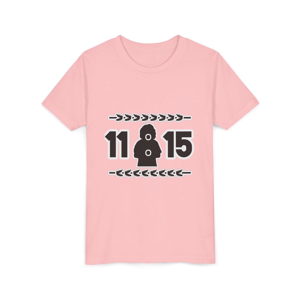 Youth Tee — '11:15' Black Silhouette Date Graphic Kids Shirt