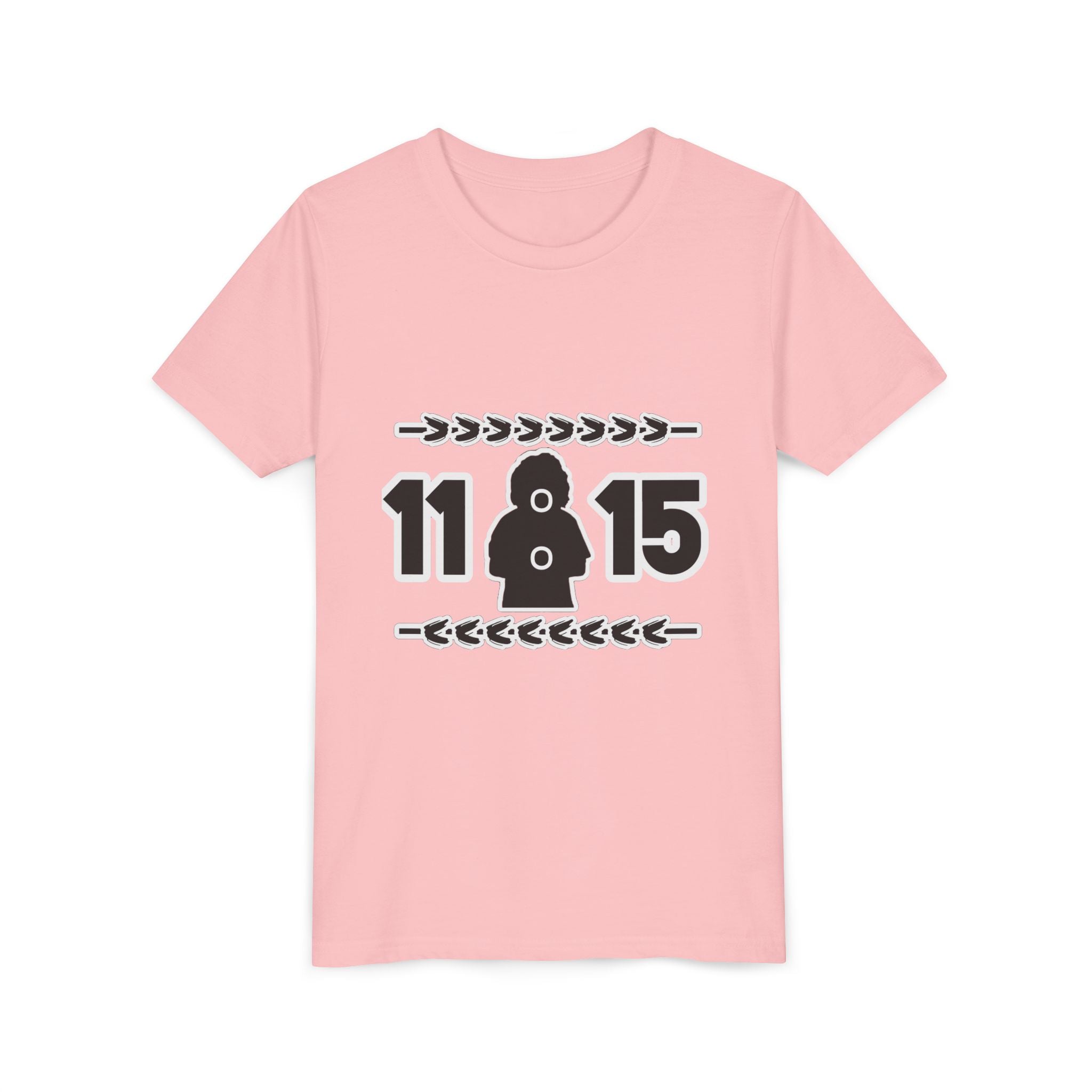 Youth Tee — '11:15' Black Silhouette Date Graphic Kids Shirt