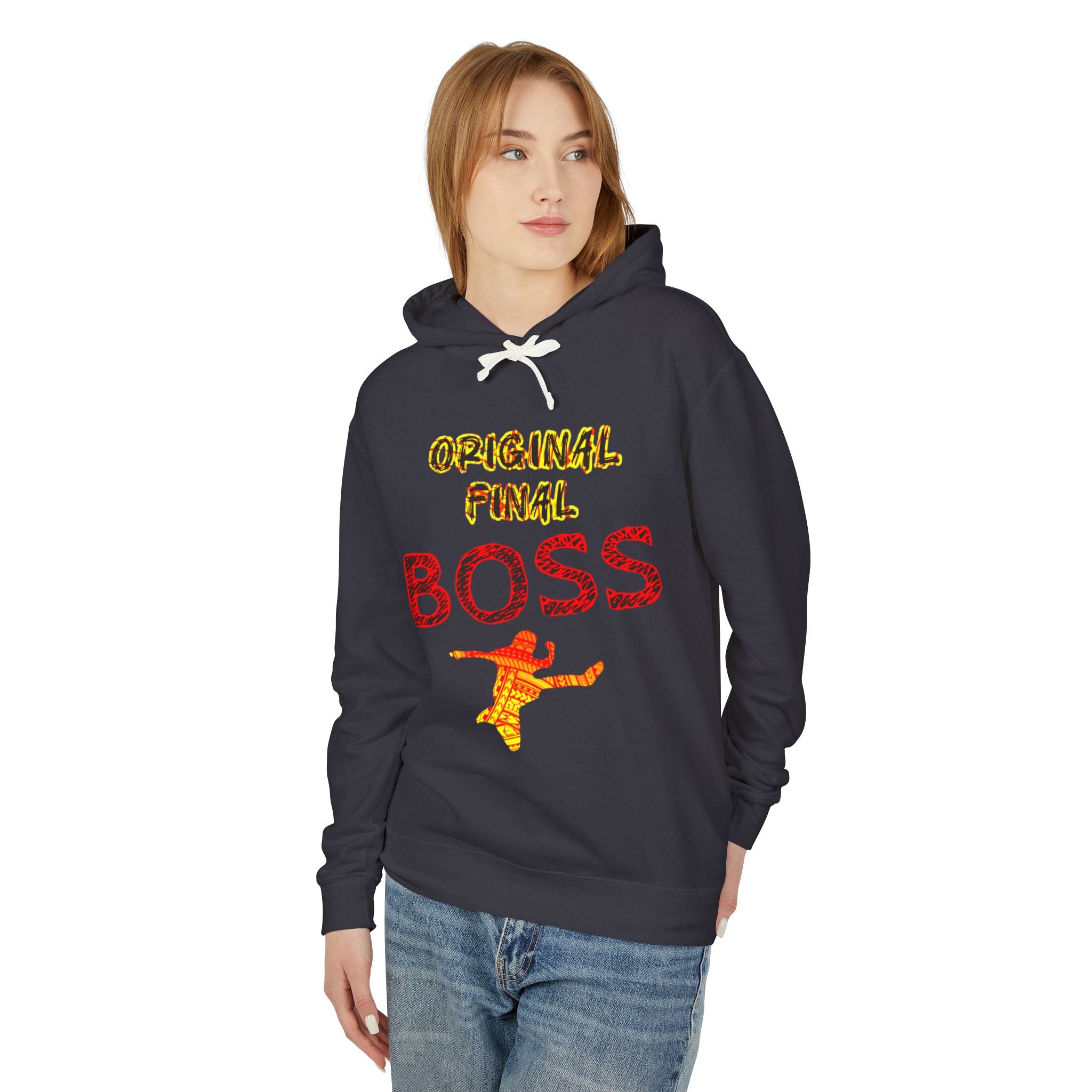 Original Final Boss Hoodie — Retro Orange Graphic Pullover