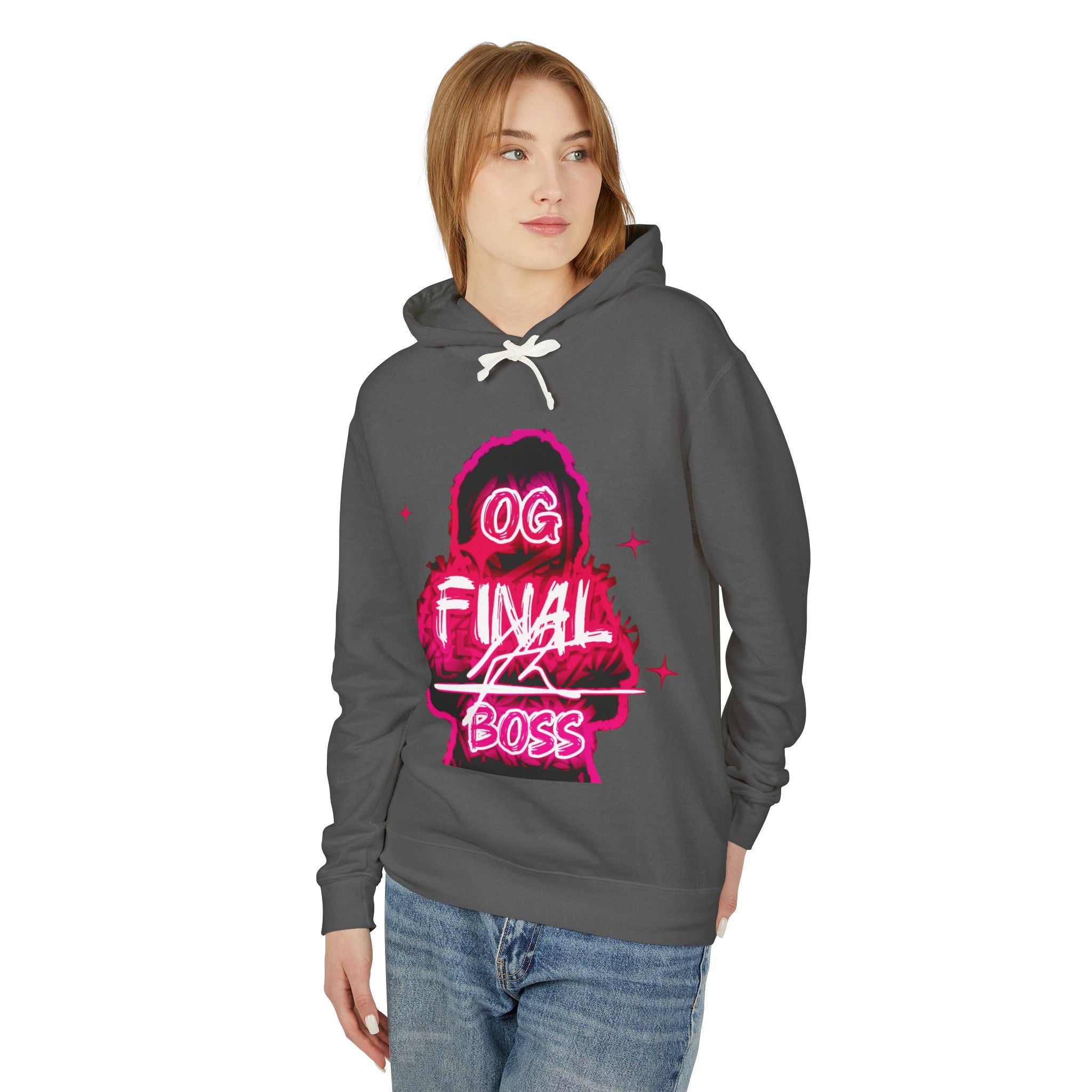 OG Final Boss Hoodie — Raspberry Pink graphic Pullover