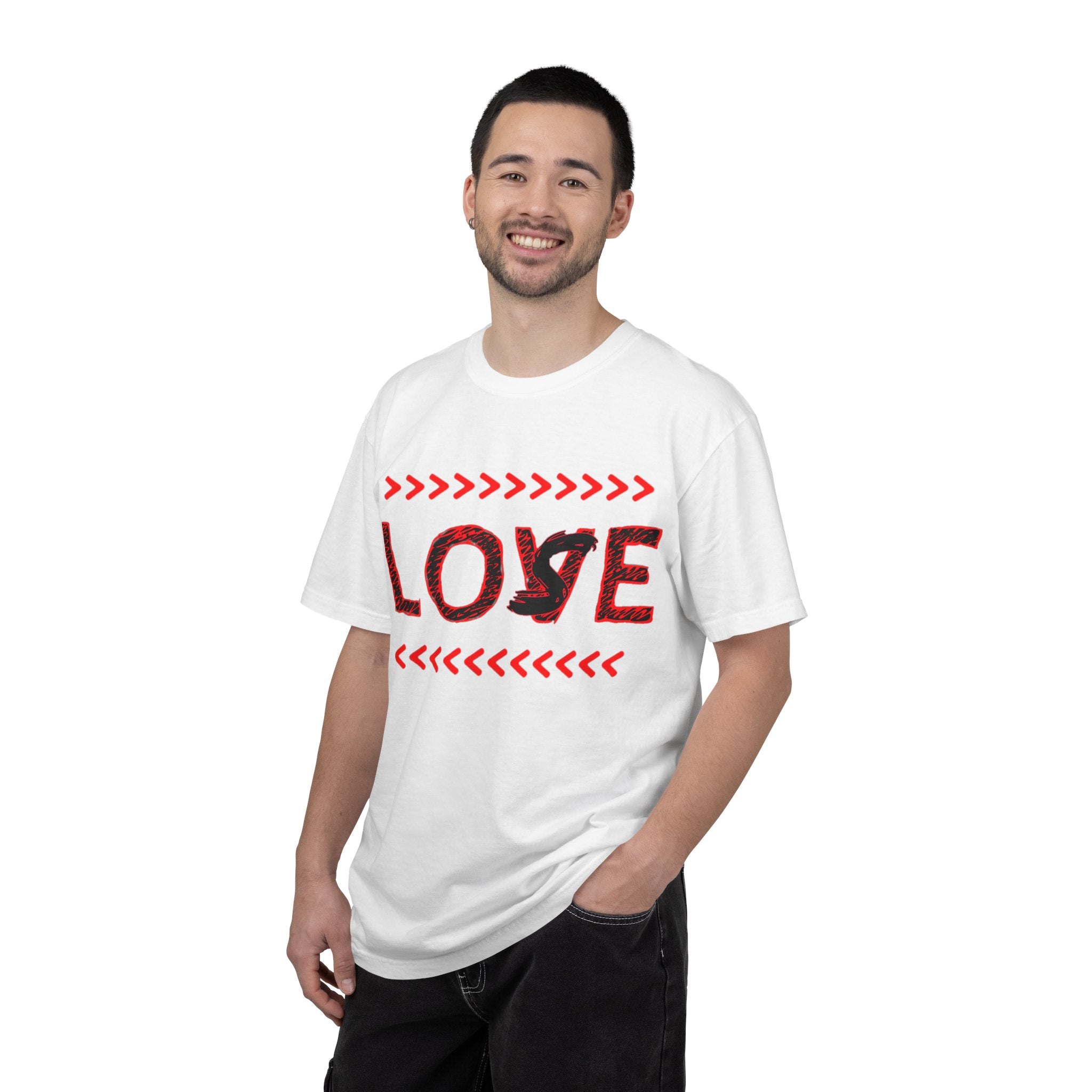 Love/Lose Graphic T-Shirt — Red Heartbeat Design (Angel Rivera)
