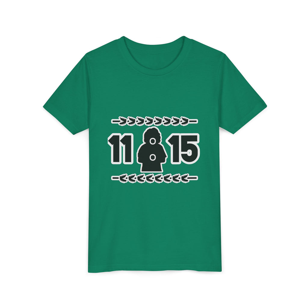 Youth Tee — '11:15' Black Silhouette Date Graphic Kids Shirt