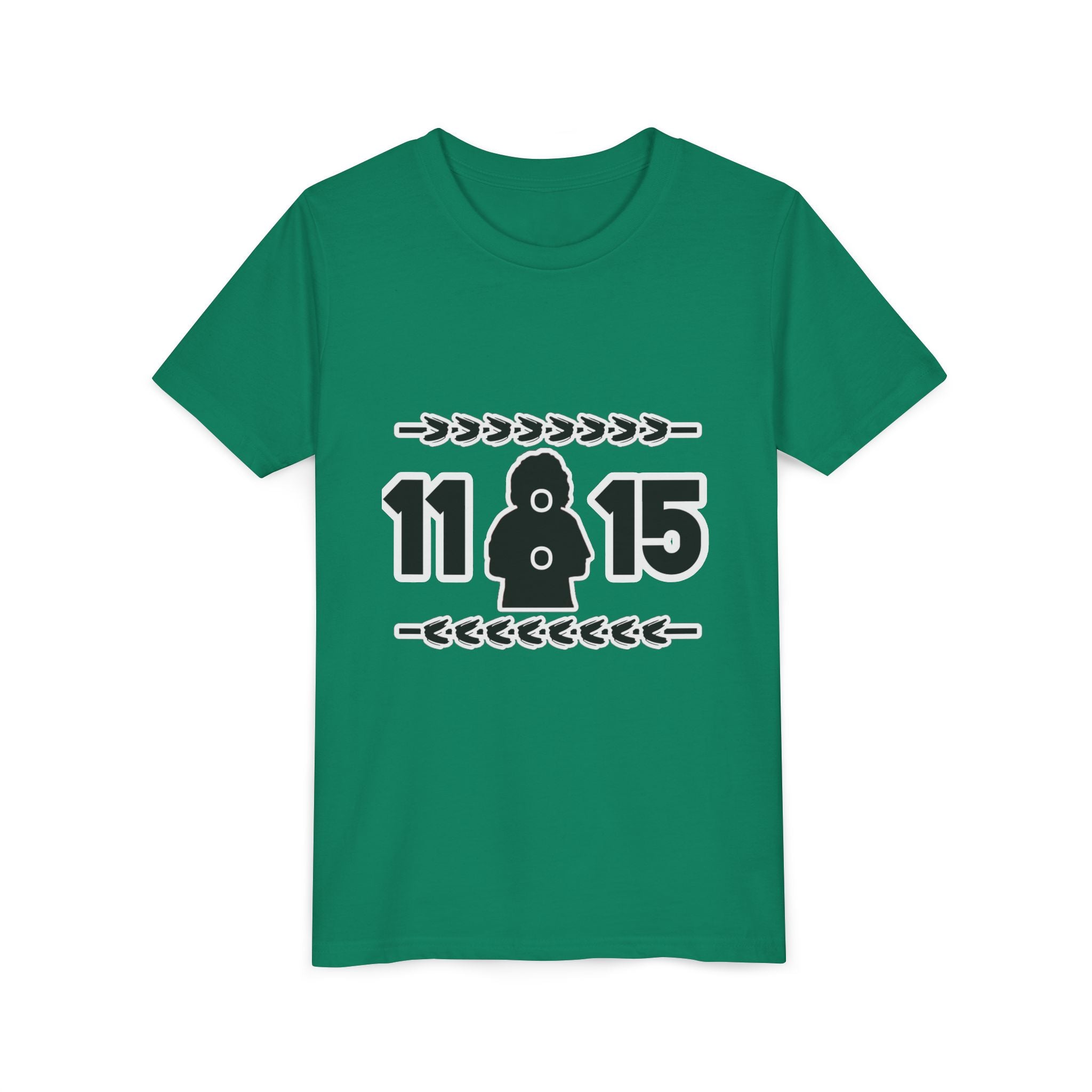 Youth Tee — '11:15' Black Silhouette Date Graphic Kids Shirt