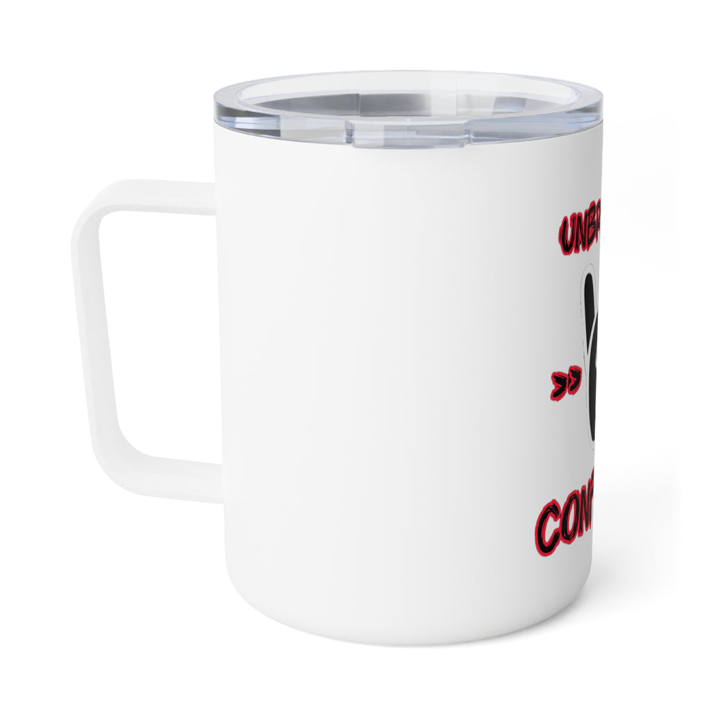 Unbreakable Confidence 10oz Insulated Coffee Mug — Motivational Rock Hand Sign Design